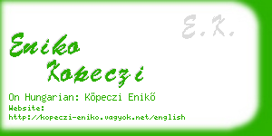 eniko kopeczi business card